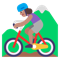 Woman Mountain Biking- Medium Skin Tone emoji on Microsoft
